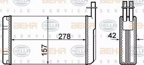 HELLA 8FH 351 308-661 - Топлообменник, отопление на вътрешното пространство vvparts.bg