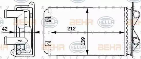 HELLA 8FH 351 313-401 - Топлообменник, отопление на вътрешното пространство vvparts.bg