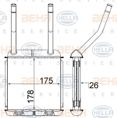 HELLA 8FH 351 313-034 - Топлообменник, отопление на вътрешното пространство vvparts.bg