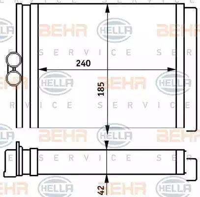 HELLA 8FH 351 313-151 - Топлообменник, отопление на вътрешното пространство vvparts.bg