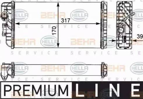 HELLA 8FH 351 312-431 - Топлообменник, отопление на вътрешното пространство vvparts.bg