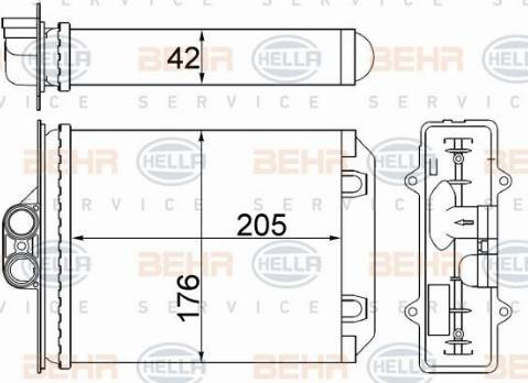 HELLA 8FH 351 331-384 - Топлообменник, отопление на вътрешното пространство vvparts.bg