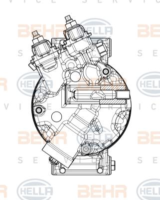 HELLA 8FK 351 009-471 - Компресор, климатизация vvparts.bg