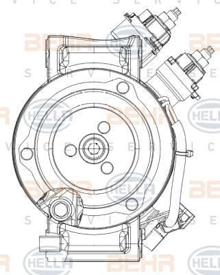 HELLA 8FK 351 006-311 - Компресор, климатизация vvparts.bg