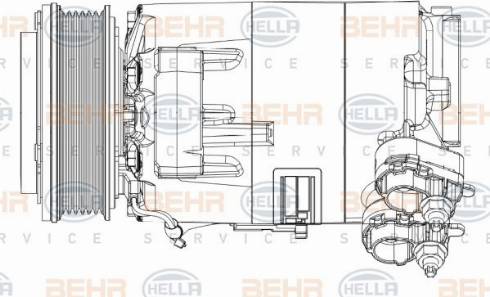 HELLA 8FK 351 006-311 - Компресор, климатизация vvparts.bg