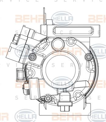 HELLA 8FK 351 008-091 - Компресор, климатизация vvparts.bg