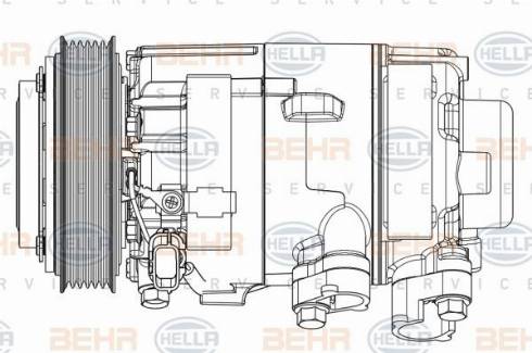 HELLA 8FK 351 008-111 - Компресор, климатизация vvparts.bg