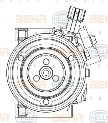 HELLA 8FK 351 008-111 - Компресор, климатизация vvparts.bg