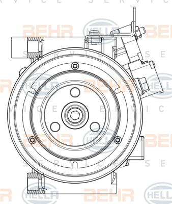 HELLA 8FK 351 008-211 - Компресор, климатизация vvparts.bg