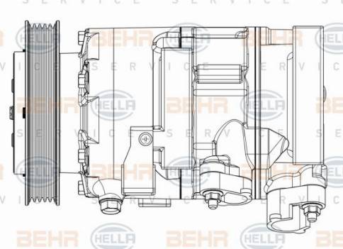 HELLA 8FK 351 008-211 - Компресор, климатизация vvparts.bg