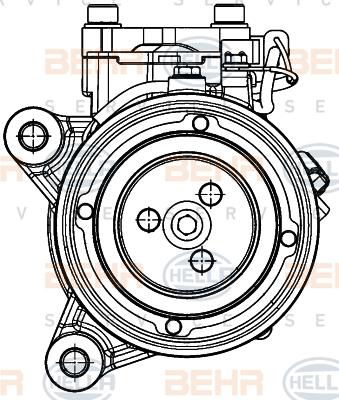 HELLA 8FK 351 007-221 - Компресор, климатизация vvparts.bg