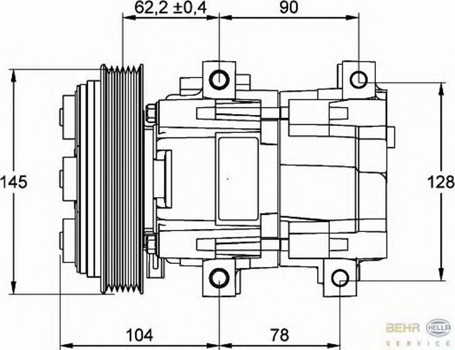 HELLA 8FK351113361 - Компресор, климатизация vvparts.bg