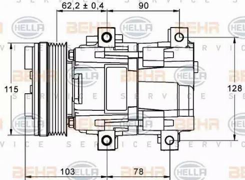 HELLA 8FK 351 113-301 - Компресор, климатизация vvparts.bg