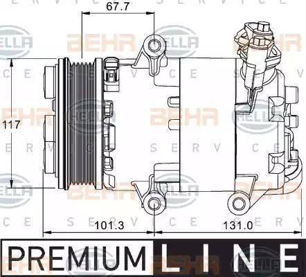 HELLA 8FK 351 334-041 - Компресор, климатизация vvparts.bg