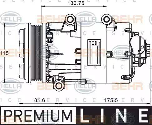 HELLA 8FK 351 334-051 - Компресор, климатизация vvparts.bg