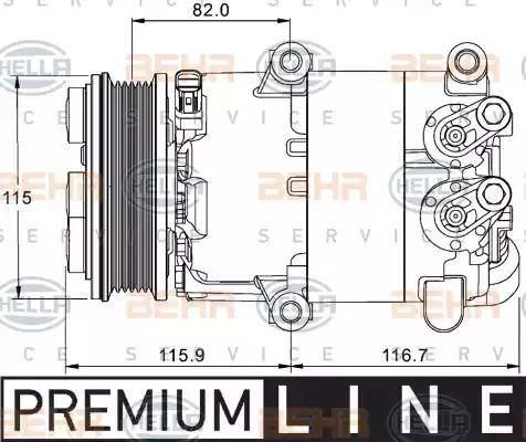 HELLA 8FK 351 334-061 - Компресор, климатизация vvparts.bg