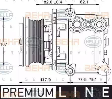 HELLA 8FK 351 334-081 - Компресор, климатизация vvparts.bg