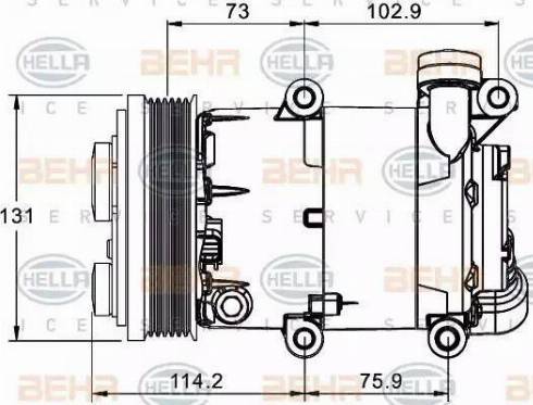 HELLA 8FK 351 334-031 - Компресор, климатизация vvparts.bg