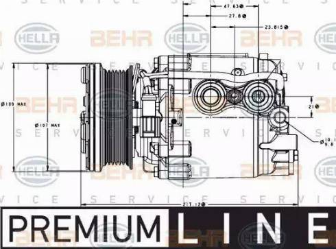 HELLA 8FK 351 334-111 - Компресор, климатизация vvparts.bg