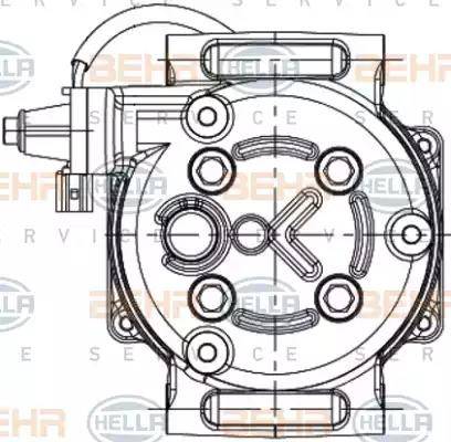 HELLA 8FK 351 334-341 - Компресор, климатизация vvparts.bg