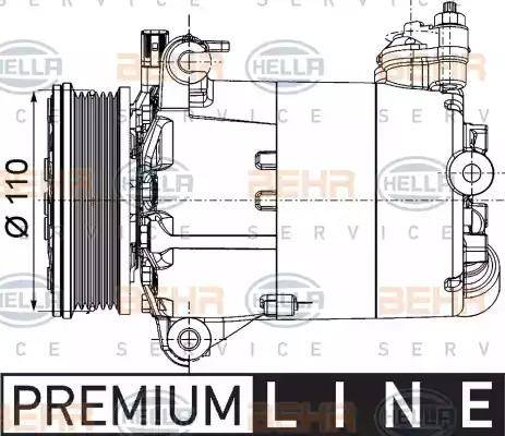 HELLA 8FK 351 334-351 - Компресор, климатизация vvparts.bg