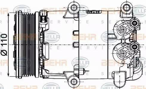 HELLA 8FK 351 334-371 - Компресор, климатизация vvparts.bg