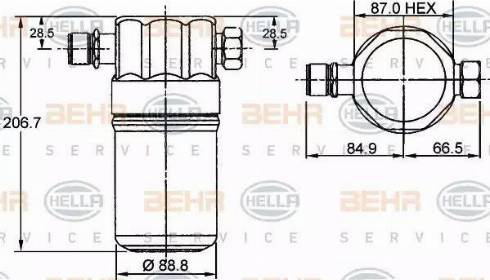 HELLA 8FT 351 192-041 - Изсушител, климатизация vvparts.bg