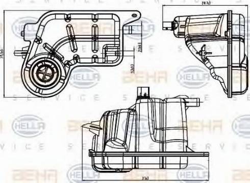 HELLA 8MA 376 923-021 - Разширителен съд, охладителна течност vvparts.bg