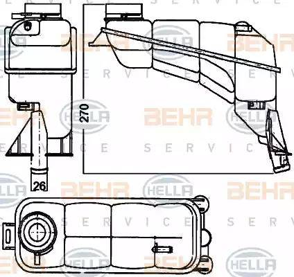 HELLA 8MA 376 755-121 - Разширителен съд, охладителна течност vvparts.bg