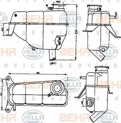 HELLA 8MA 376 755-171 - Разширителен съд, охладителна течност vvparts.bg