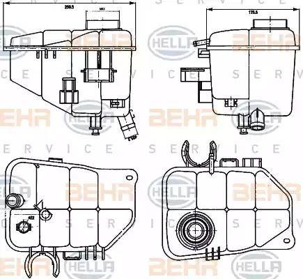 HELLA 8MA 376 755-221 - Разширителен съд, охладителна течност vvparts.bg