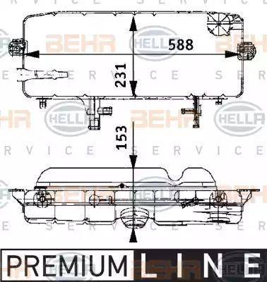 HELLA 8MA 376 705-301 - Разширителен съд, охладителна течност vvparts.bg