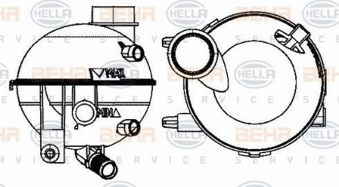 HELLA 8MA 376 702-414 - Разширителен съд, охладителна течност vvparts.bg