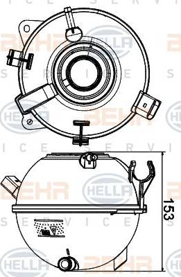 HELLA 8MA 376 702-434 - Разширителен съд, охладителна течност vvparts.bg