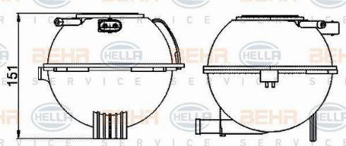 HELLA 8MA 376 702-474 - Разширителен съд, охладителна течност vvparts.bg