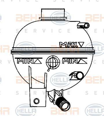 HELLA 8MA 376 702-344 - Разширителен съд, охладителна течност vvparts.bg