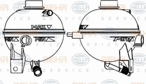 HELLA 8MA 376 702-354 - Разширителен съд, охладителна течност vvparts.bg