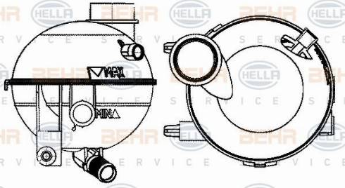 HELLA 8MA 376 702-364 - Разширителен съд, охладителна течност vvparts.bg