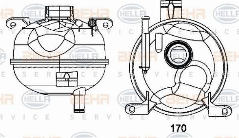 HELLA 8MA 376 702-304 - Разширителен съд, охладителна течност vvparts.bg