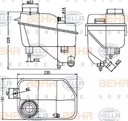 HELLA 8MA 376 789-701 - Разширителен съд, охладителна течност vvparts.bg