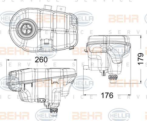 HELLA 8MA 376 730-734 - Разширителен съд, охладителна течност vvparts.bg