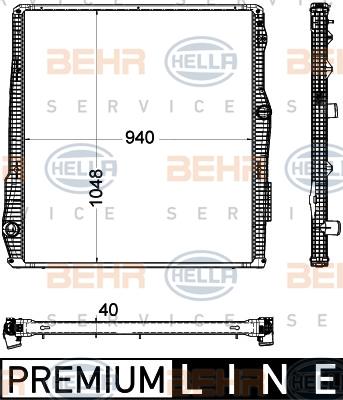 HELLA 8MK 376 906-311 - Радиатор, охлаждане на двигателя vvparts.bg