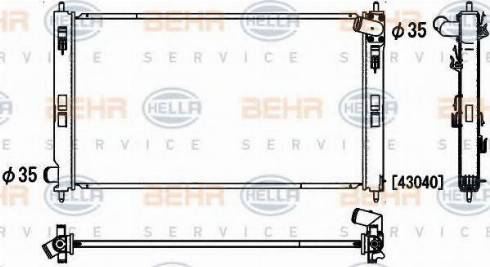 HELLA 8MK 376 900-681 - Радиатор, охлаждане на двигателя vvparts.bg