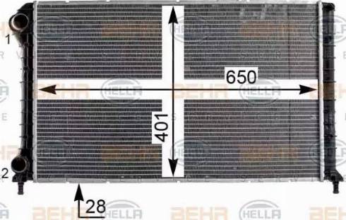 HELLA 8MK 376 900-061 - Радиатор, охлаждане на двигателя vvparts.bg