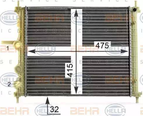 HELLA 8MK 376 900-141 - Радиатор, охлаждане на двигателя vvparts.bg