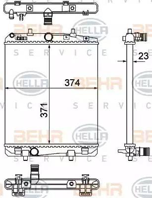 HELLA 8MK 376 901-051 - Радиатор, охлаждане на двигателя vvparts.bg