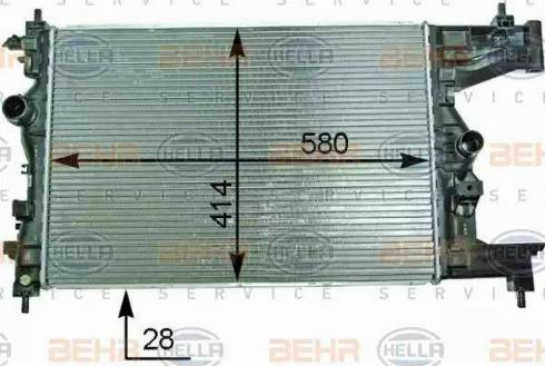 HELLA 8MK 376 910-224 - Радиатор, охлаждане на двигателя vvparts.bg