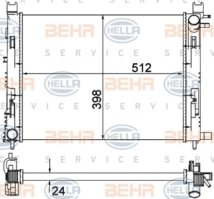 HELLA 8MK 376 912-245 - Радиатор, охлаждане на двигателя vvparts.bg