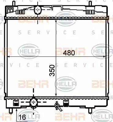 HELLA 8MK 376 790-061 - Радиатор, охлаждане на двигателя vvparts.bg