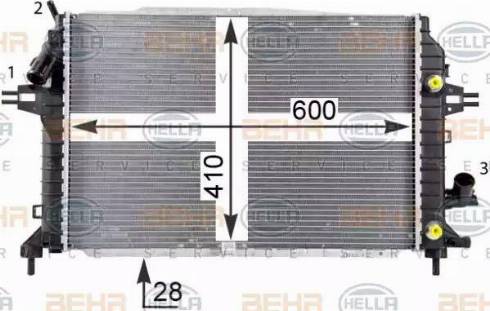 HELLA 8MK 376 790-034 - Радиатор, охлаждане на двигателя vvparts.bg